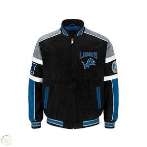 Detroit Lions NFL Suede Leather Jacket NWT